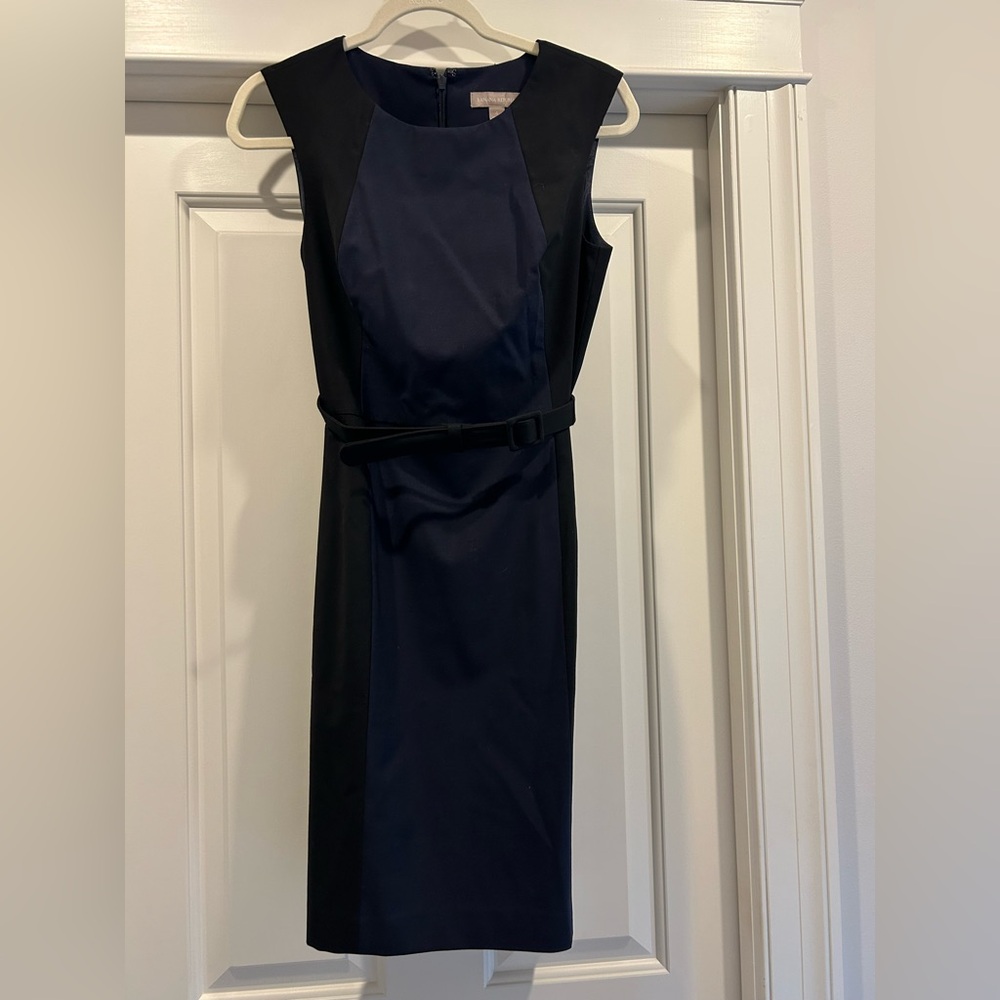 Banana Republic Navy and Black Midi Dress